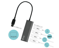 i-tec USB 3.0 Metal Charging HUB 4x USB 3.0 28cm z zasilaczem 1,2m - 456340 - zdjęcie 3